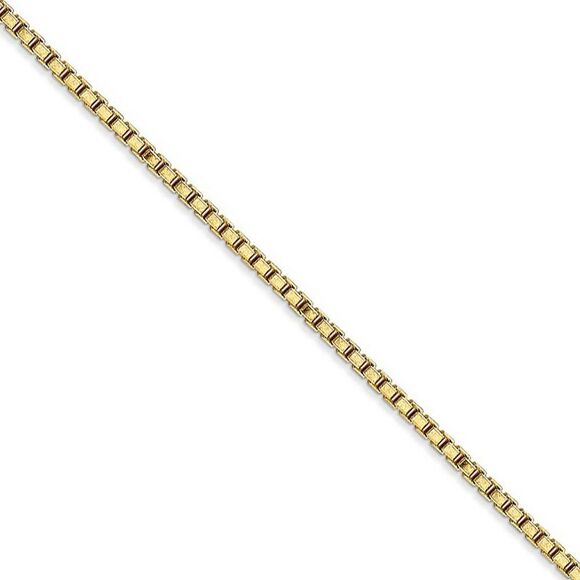 1.9mm 10k Yellow Gold Solid Box Chain Necklace 24 Inch